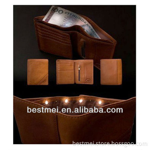 2014 hot sales PU wallet flash lights